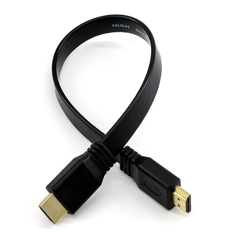 HDMI lapos kábel, 24K aranyozott Type-A csatlakozók, rézbevonatú acélmag, HDMI 1.4
