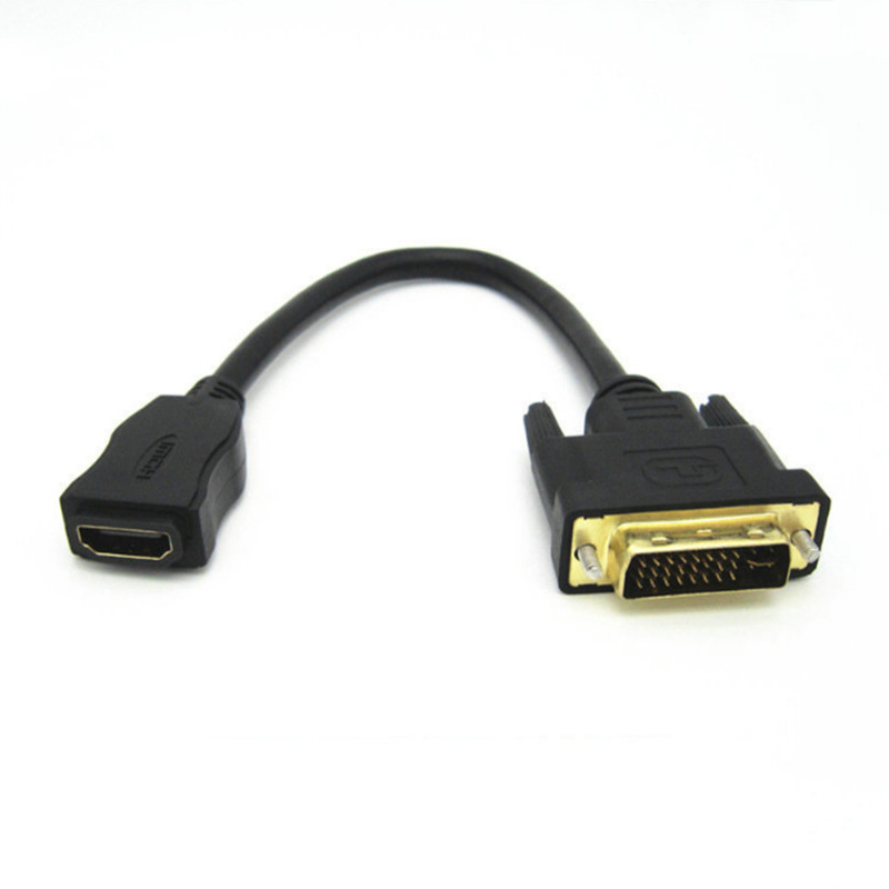 Obostrani DVI-HDMI adapter kabel s bakrenim vodičima, DVI i HDMI priključcima, duljina 30 cm.