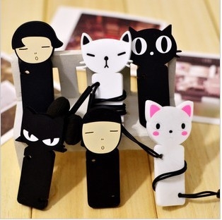 Rulător de cabluri pentru căști, PVC flexibil, stil desen animat, pentru cabluri de căști și date, design rafinat și drăguț