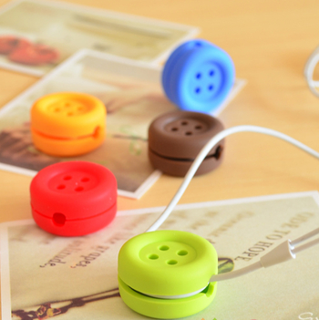 Rulător de cabluri pentru căști, PVC flexibil, stil desen animat, pentru cabluri de căști și date, design rafinat și drăguț