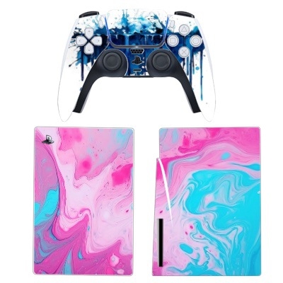 PS5 teljes testű PVC matrica – védő fólia a konzolhoz és a kontrollerekhez, 0.04–0.08 mm, légáteresztő, eltávolítható ragasztó, ragasztó maradék nélkül, rajz alapján testreszabás