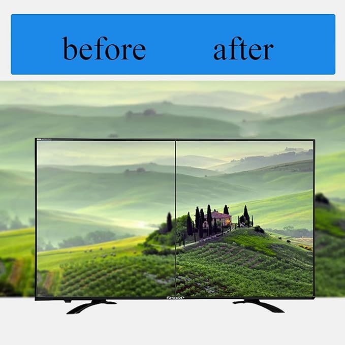 TV anti-kék fény védő fólia, anti-reflexiós és anti-glare bevonattal, 3 rétegű PET fólia, tömeg 300 g