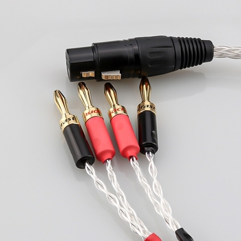 Audiocrast/Kales 819AG Strieborné potiahnuté, 4‑žilový XLR na banán kábel, vyvážený zvukový kábel s pozlátenou konštrukciou