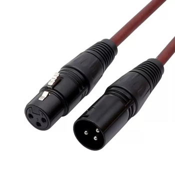 XLR kabel s tri jezgre, muški na ženski konektor, balansirani audio kabel za mikser i mikrofon, bordo boja