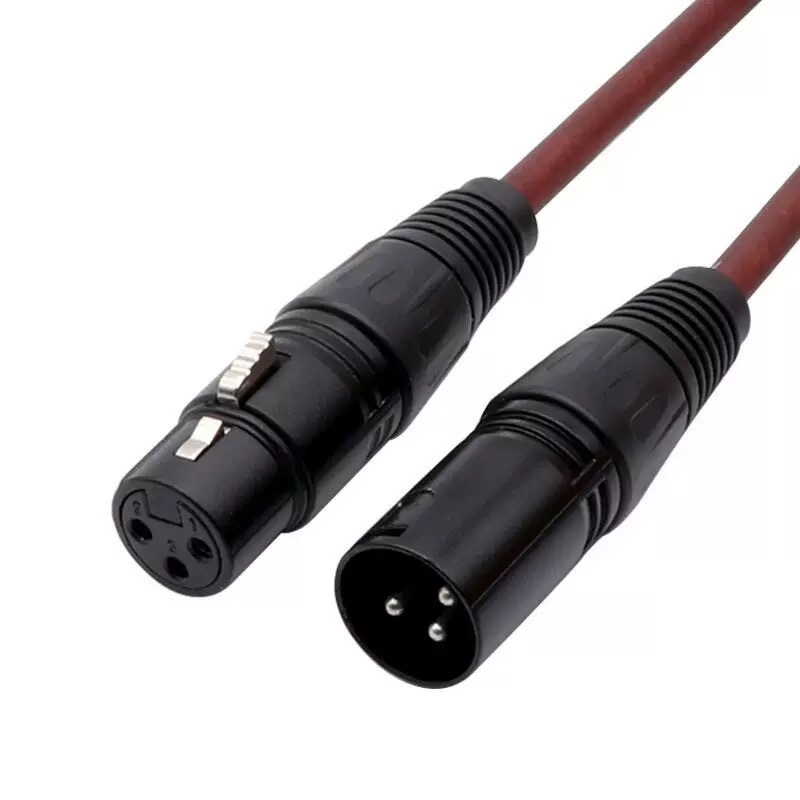 XLR kabel s tri jezgre, muški na ženski konektor, balansirani audio kabel za mikser i mikrofon, bordo boja