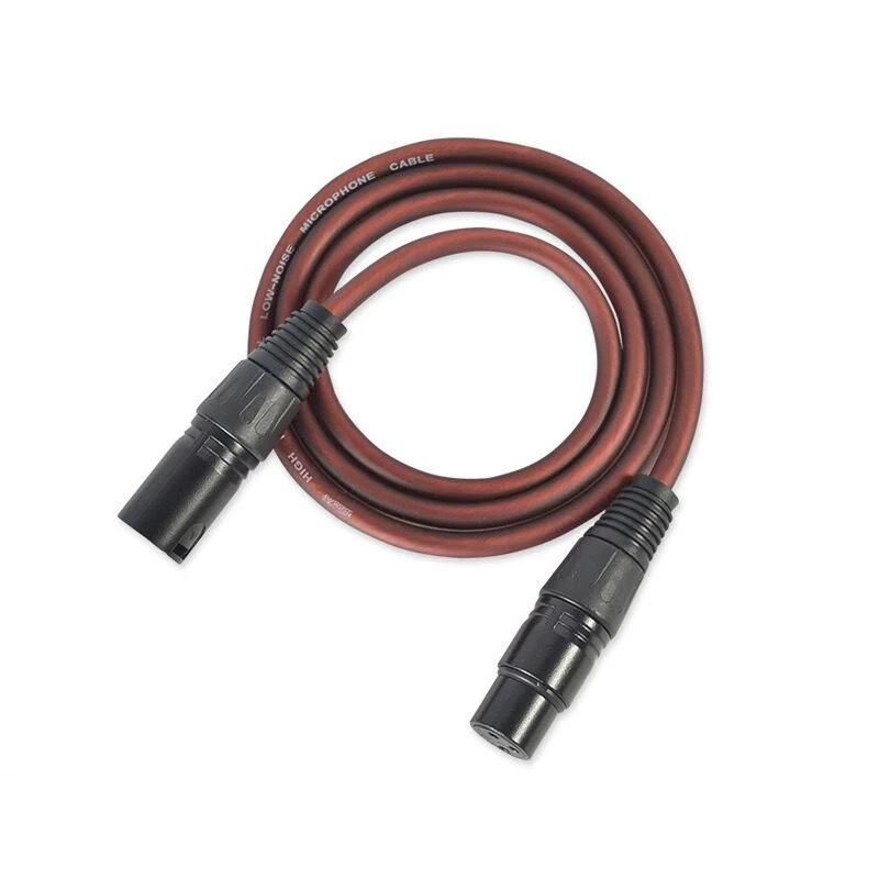 XLR kabel s tri jezgre, muški na ženski konektor, balansirani audio kabel za mikser i mikrofon, bordo boja