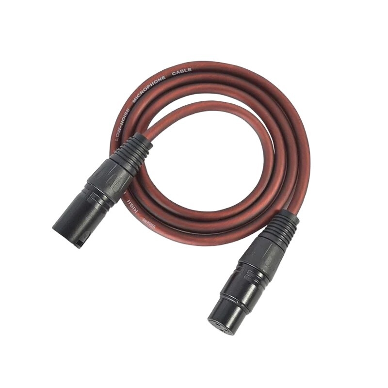 XLR kabel s tri jezgre, muški na ženski konektor, balansirani audio kabel za mikser i mikrofon, bordo boja