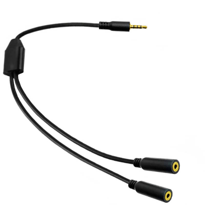 Microfon prošireni kabel Y-tip, 4-polojni TRRS, 2,5 mm, 1 na 2 splitter, bakreno jezgro