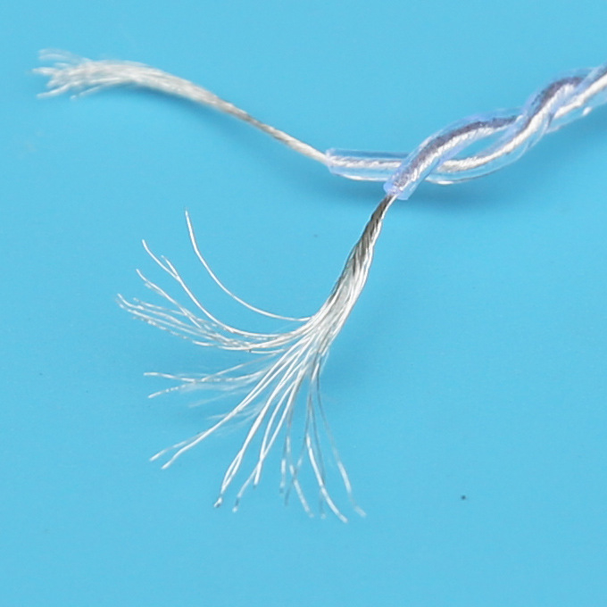 Striebroplátovaný meďový vodič pre DIY slúchadlá a Hi‑Fi vylepšenie, 4 vlákna, 100 jadier