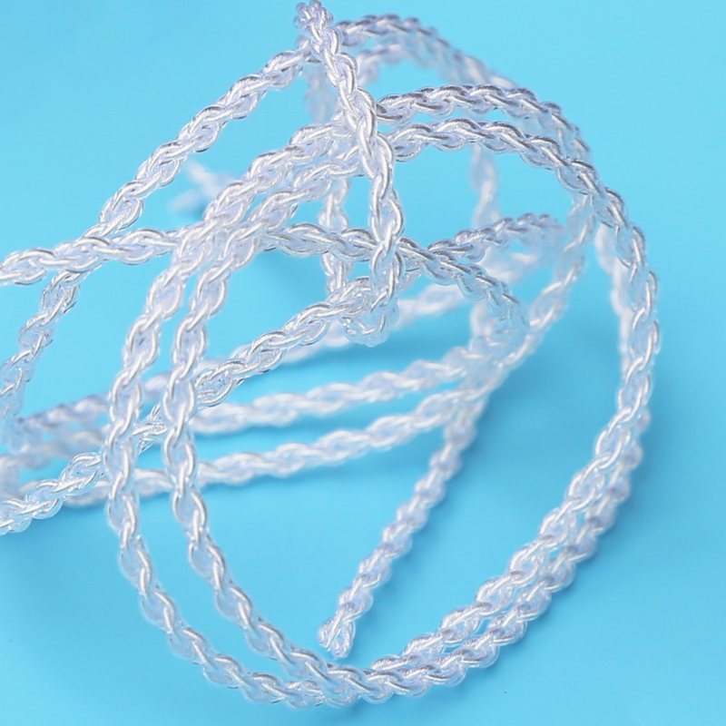 Striebroplátovaný meďový vodič pre DIY slúchadlá a Hi‑Fi vylepšenie, 4 vlákna, 100 jadier