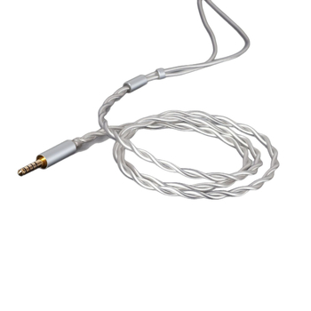 2–žilový koaxiálny kábel pre slúchadlá MMCX, model A10, strieborné potiahnuté meďové vodiče, proces: strieborné potiahnutie, IS9001 certifikát, vyvážený výstup 4.4mm/2.5mm