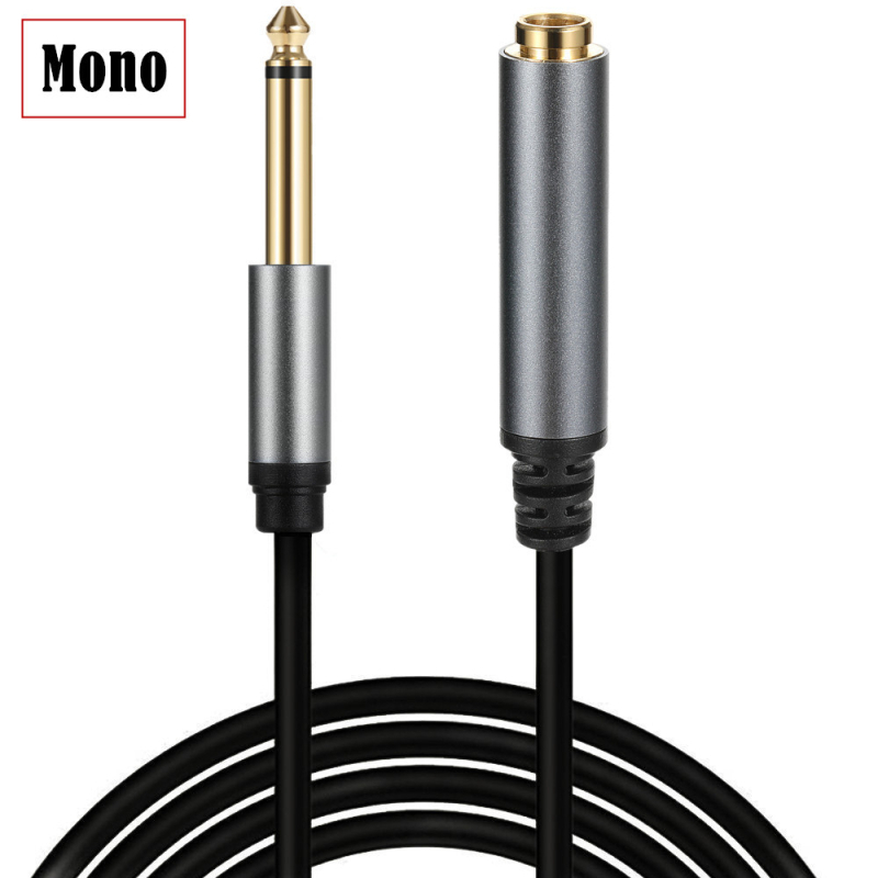1/4 in. (6,35 mm) mono kabel za produženje tona za gitaru, s muško-ženskim konektorima, za instrument i studijski mikrofon