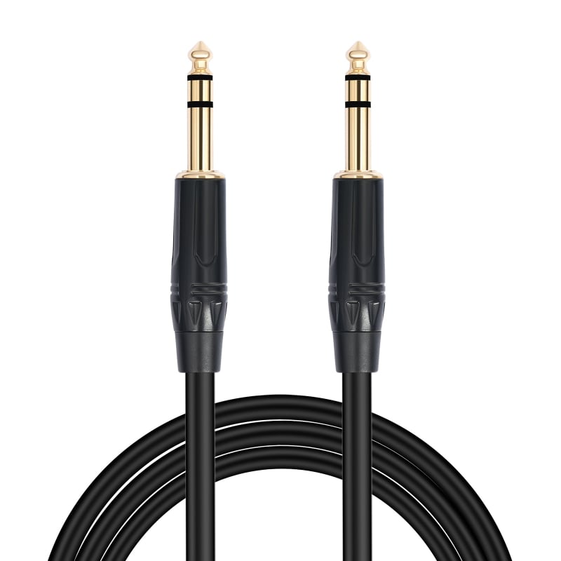 TC145BK Izbalansirani audiokabel 1/4 inč TRS–TRS, zlatom prevučeno, jezgro od čistog bakra