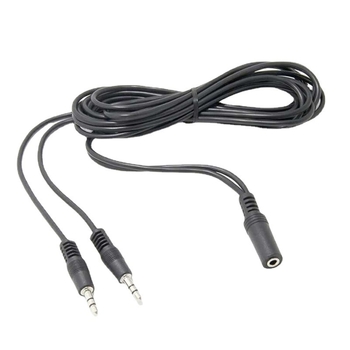 Trustworthy audio kabel 3,5 mm ženski na 2×3,5 mm muški za dijeljeni zvuk – bakreno jezgro, bakreni vod, model 3.5F na 2×3.5M