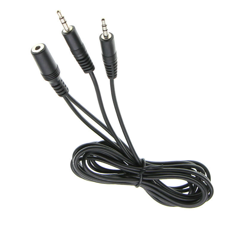 Trustworthy audio kabel 3,5 mm ženski na 2×3,5 mm muški za dijeljeni zvuk – bakreno jezgro, bakreni vod, model 3.5F na 2×3.5M