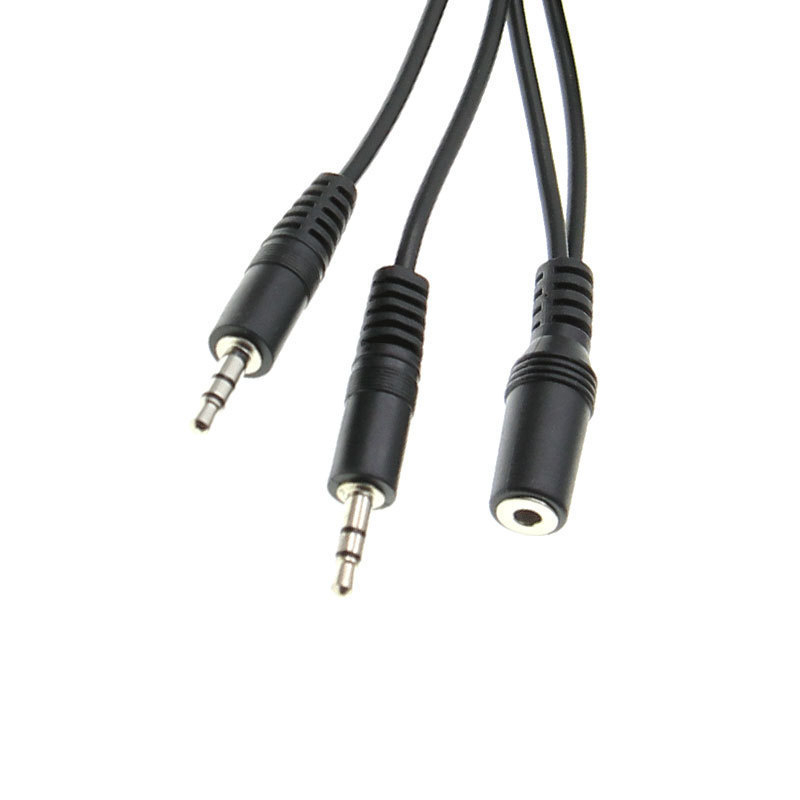 Trustworthy audio kabel 3,5 mm ženski na 2×3,5 mm muški za dijeljeni zvuk – bakreno jezgro, bakreni vod, model 3.5F na 2×3.5M