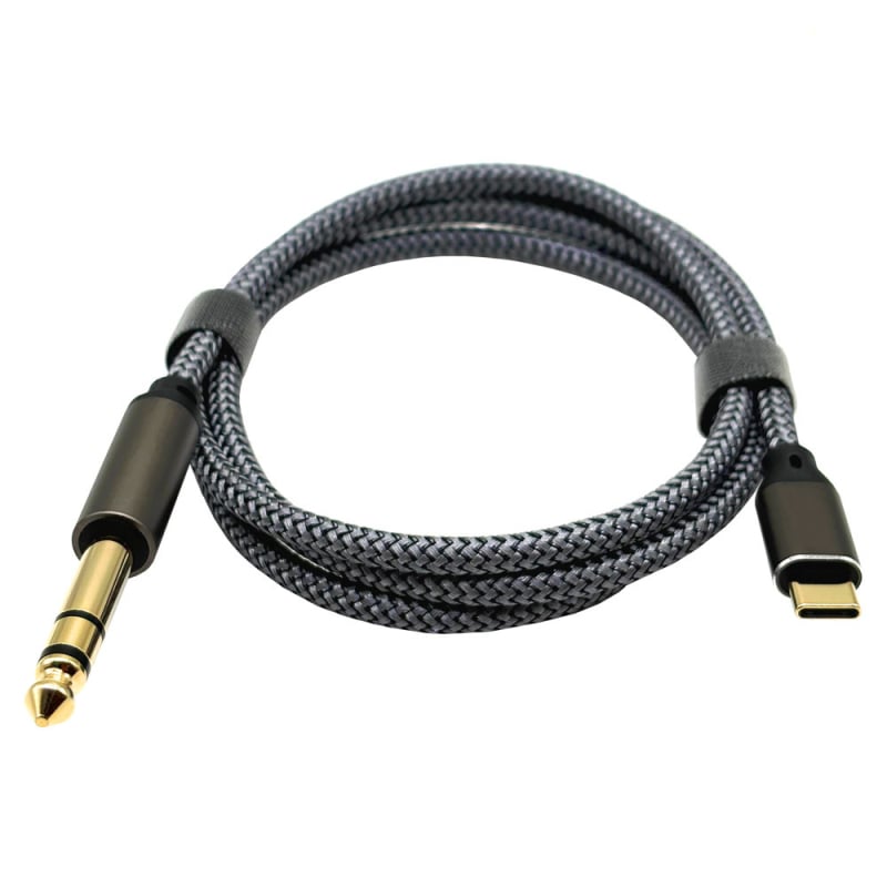 Cablu audio Type-C la 6,5 mm, TRS cu 3 conductori pentru chitară și amplificator, placat cu aur