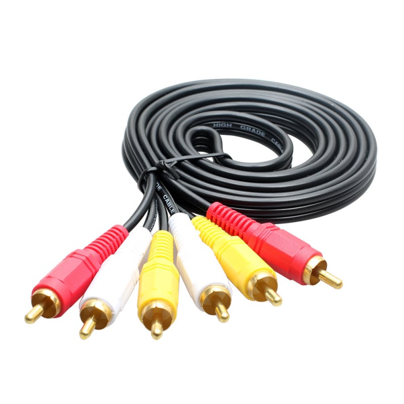 Ximi Technology Audio kabel 3 RCA na 3 RCA, zlatno obloženo, jezgro od bakra bez kisika, bakrena žica, duljina 1.5–20 m