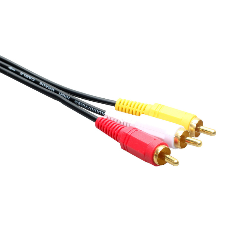 Ximi Technology Audio kabel 3 RCA na 3 RCA, zlatno obloženo, jezgro od bakra bez kisika, bakrena žica, duljina 1.5–20 m