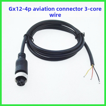 GX12-4P 3-dzīvju aviācijas asti līnija auto kamerai savienojumam (aviācijas sievietes kontakti uz 3-dzīdu vadus), pielāgojama