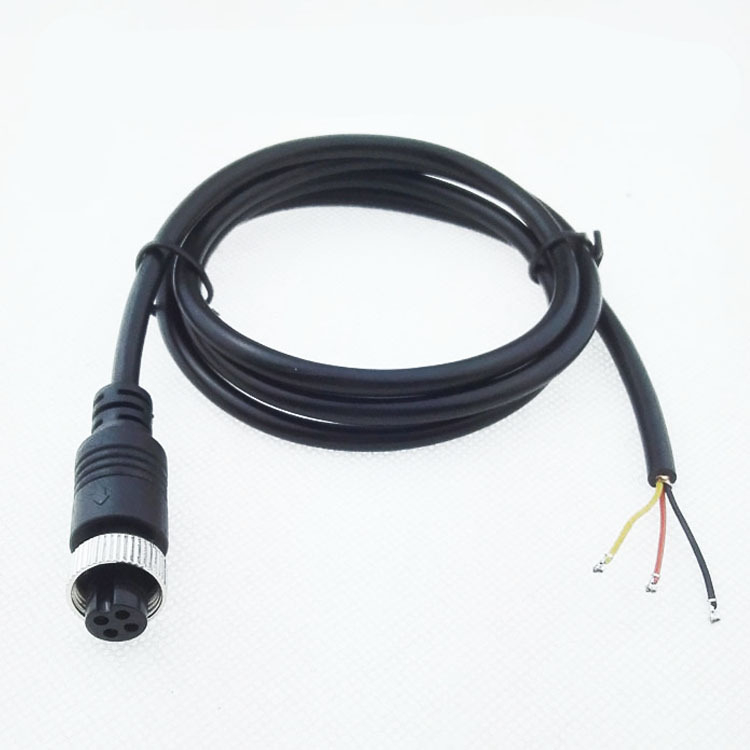 GX12-4P 3-dzīvju aviācijas asti līnija auto kamerai savienojumam (aviācijas sievietes kontakti uz 3-dzīdu vadus), pielāgojama