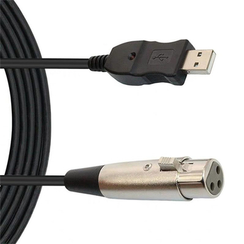 USB–XLR kabel za mikrofon, audio linija, model USB microphone cable, jezgro vodiča: čista bakrena žica, materijal vodnika: bakar, nikl premaz, OEM obrada