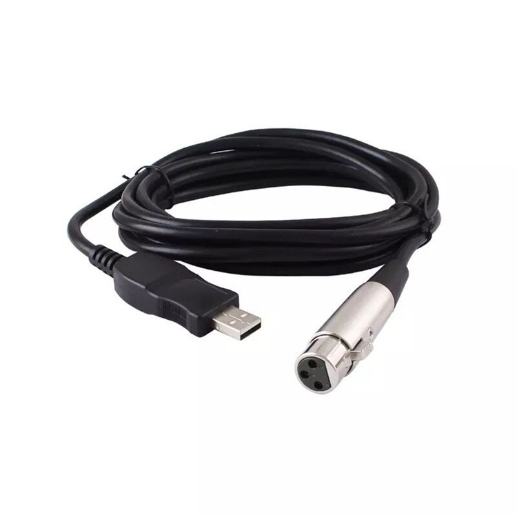 USB–XLR kabel za mikrofon, audio linija, model USB microphone cable, jezgro vodiča: čista bakrena žica, materijal vodnika: bakar, nikl premaz, OEM obrada