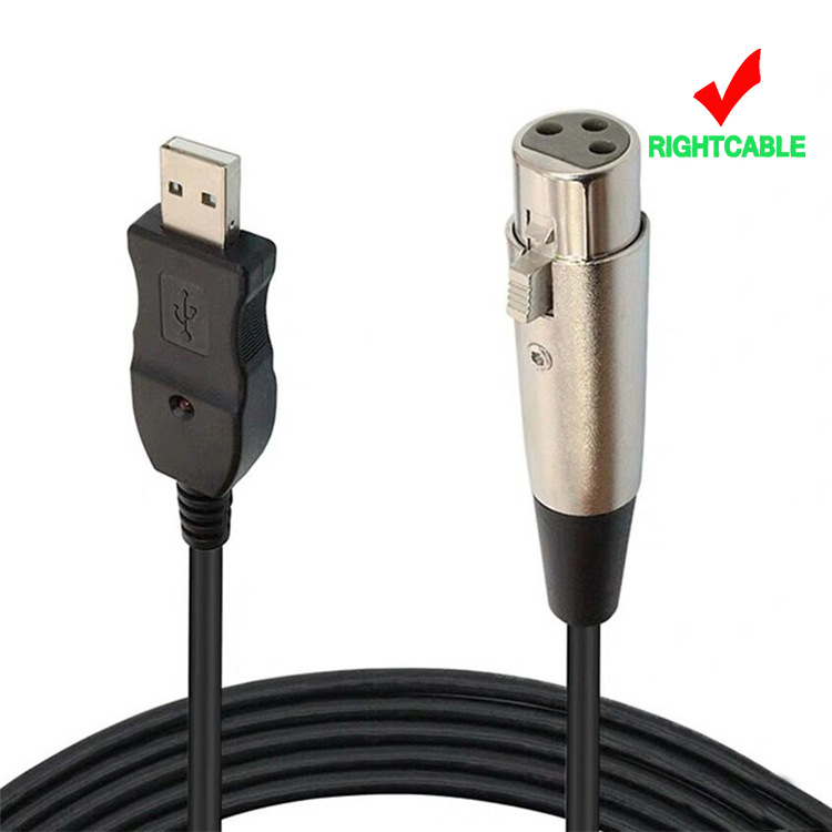 USB–XLR kabel za mikrofon, audio linija, model USB microphone cable, jezgro vodiča: čista bakrena žica, materijal vodnika: bakar, nikl premaz, OEM obrada