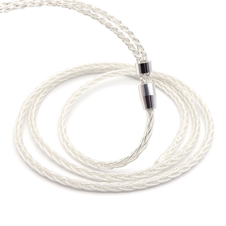 Cablu pentru căști din cupru placat cu argint, 8 fire, împletit, GN02A - upgrade DIY al liniei de sunet, proces OEM