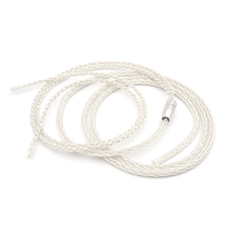 Cablu pentru căști din cupru placat cu argint, 8 fire, împletit, GN02A - upgrade DIY al liniei de sunet, proces OEM