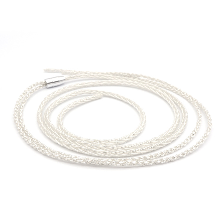 Cablu pentru căști din cupru placat cu argint, 8 fire, împletit, GN02A - upgrade DIY al liniei de sunet, proces OEM