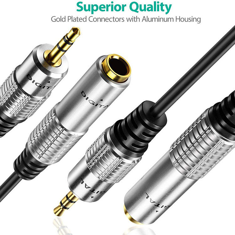 Stereo audio adapter 6.35 mm samica na 3.5 mm muški, duljina 0.3 m, bakreni vodič, model YR-L-38-03
