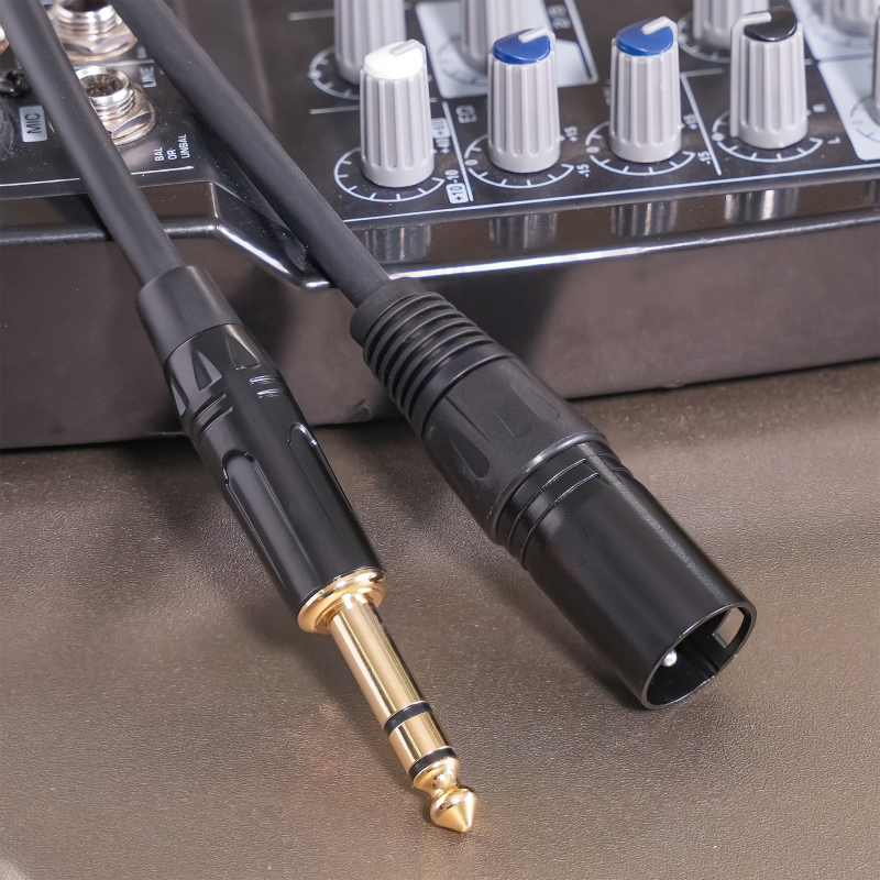 Mikrofon kabel, dvostruko oklopljen, 3-žilni, 1/4 inch na XLR muški, pozlaćeni bakreni vodiči, marka REXLIS, model TC145BK19