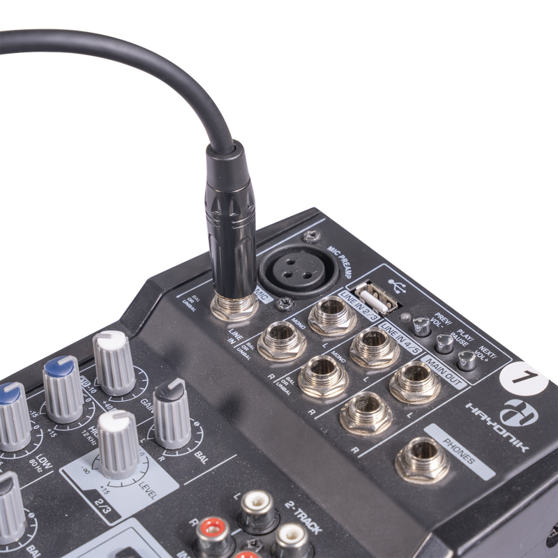 Mikrofon kabel, dvostruko oklopljen, 3-žilni, 1/4 inch na XLR muški, pozlaćeni bakreni vodiči, marka REXLIS, model TC145BK19