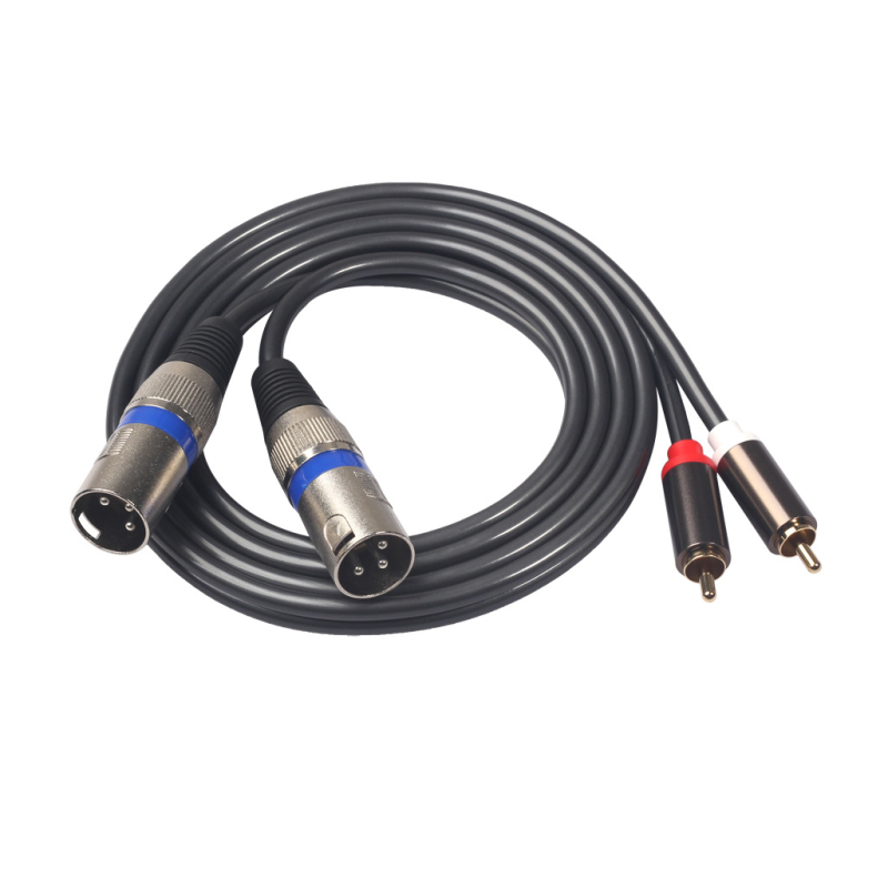 Audio kabel: 2 RCA na dvostruki XLR muški, PVC izolacija, duljina 1,5/3 m, REXLIS 366155-15