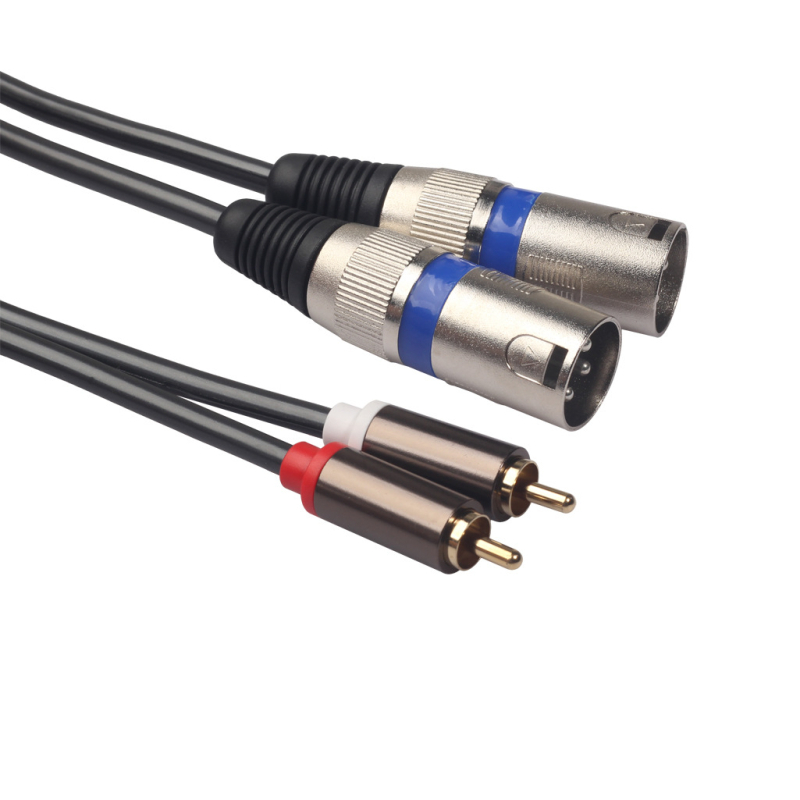Audio kabel: 2 RCA na dvostruki XLR muški, PVC izolacija, duljina 1,5/3 m, REXLIS 366155-15