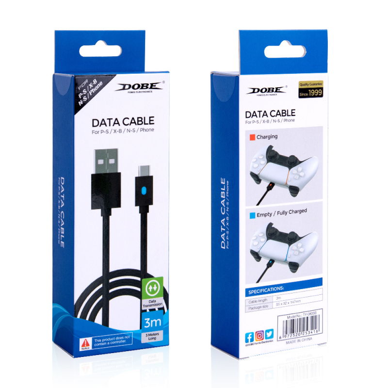 DOBE PS5 χειριστήριου USB Type-C πλεκτό καλώδιο φόρτισης, OEM, γρήγορη φόρτιση