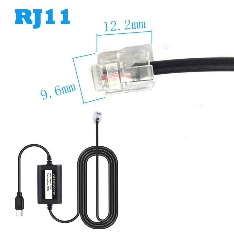 Napájací kábel USB-C na RJ11 pre automobilový radarový detektor, zosilnenie 5V–12V, dĺžka 1,5 m, model Usb C to RJ11