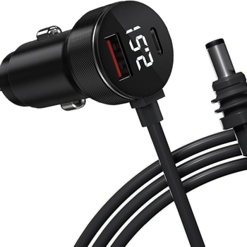 MINI-3132 3-u-1 auto punjač s digitalnim zaslonom, DC priključak, kabel 3 m, kompatibilan s MINI