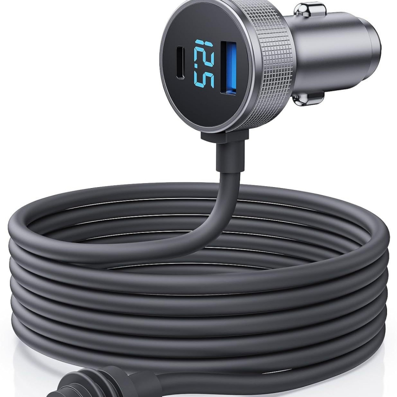 MINI-3132 3-u-1 auto punjač s digitalnim zaslonom, DC priključak, kabel 3 m, kompatibilan s MINI