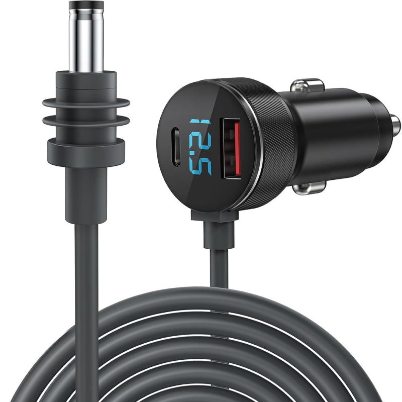 MINI-3132 3-u-1 auto punjač s digitalnim zaslonom, DC priključak, kabel 3 m, kompatibilan s MINI