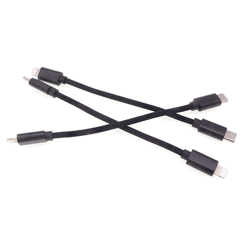 Pleten Lightning–USB-C OTG kabel, crne boje, duljina ispod 0,5 m