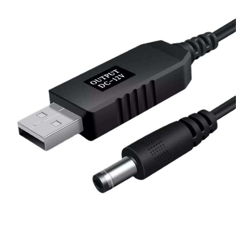 Cablu USB Boost - Ieșire multiplă de tensiune (4.2V/7.4V/8.4V/9V/12.6V), 1 m, baterie Li-ion 18650
