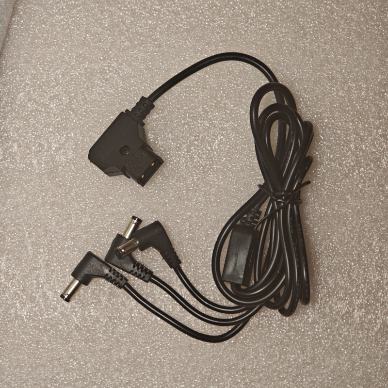 D-Tap dalīšanas kabelis no 1 uz 3 DC5525 izejām, V-mount akumulatora Type B kontakti uz trim DC5525 savienotājiem