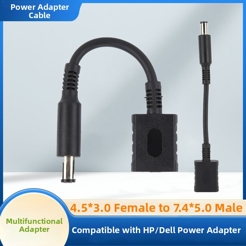Barošanas pārveidošanas kabelis HP/Dell klēpjdatoram, savienotājs 4.5x3.0 mm uz 7.4x5.0 mm, garums 15 cm, modelis 4530-7450