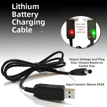 YL K8715 1 m OEM barošanas/uzlādes kabelis 5V–8.4V vakuumierīcei un 5V–12.6V litija akumulatora skaistumiekārtām USB uzlādei