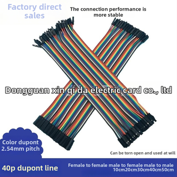 Dupont jumper kábelek, 40‑pin csatlakozók, női-női, női-férfi, férfi-férfi, CE-tanúsított, belső elektromos berendezésekhez.