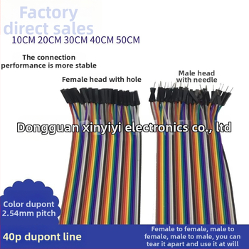 Dupont jumper kábelek, 40‑pin csatlakozók, női-női, női-férfi, férfi-férfi, CE-tanúsított, belső elektromos berendezésekhez.