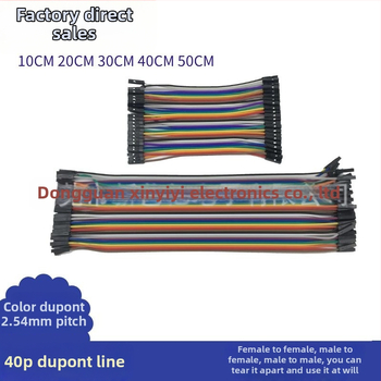 Dupont jumper kábelek, 40‑pin csatlakozók, női-női, női-férfi, férfi-férfi, CE-tanúsított, belső elektromos berendezésekhez.