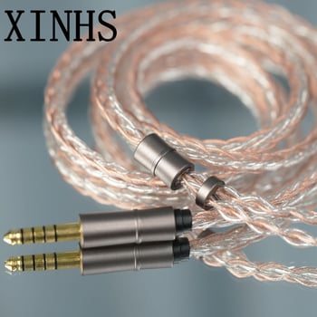 XINHS 4‑žilni kabel od monokrystalne bakrene s premazom srebra, miješana pletena, za MMCX/0,78 mm 2‑pin IEM IE900 DIY nadogradnja slušalica